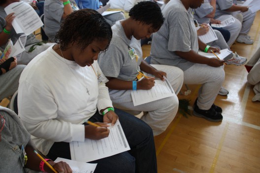 Offender feedback through surveys and interviews is essential to the Sustainable Prisons Project. Photo: Jeff Muse. 