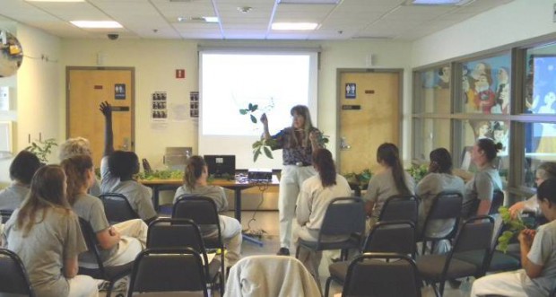 Anna Thurston of Advanced Botanical Resources, Inc. lectures to a group at WCCW.