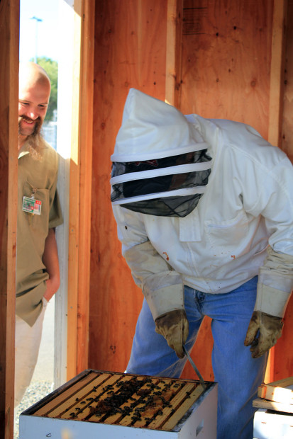 Olympia Beekeeper's Association shows inmates the best ways to organize the hive.