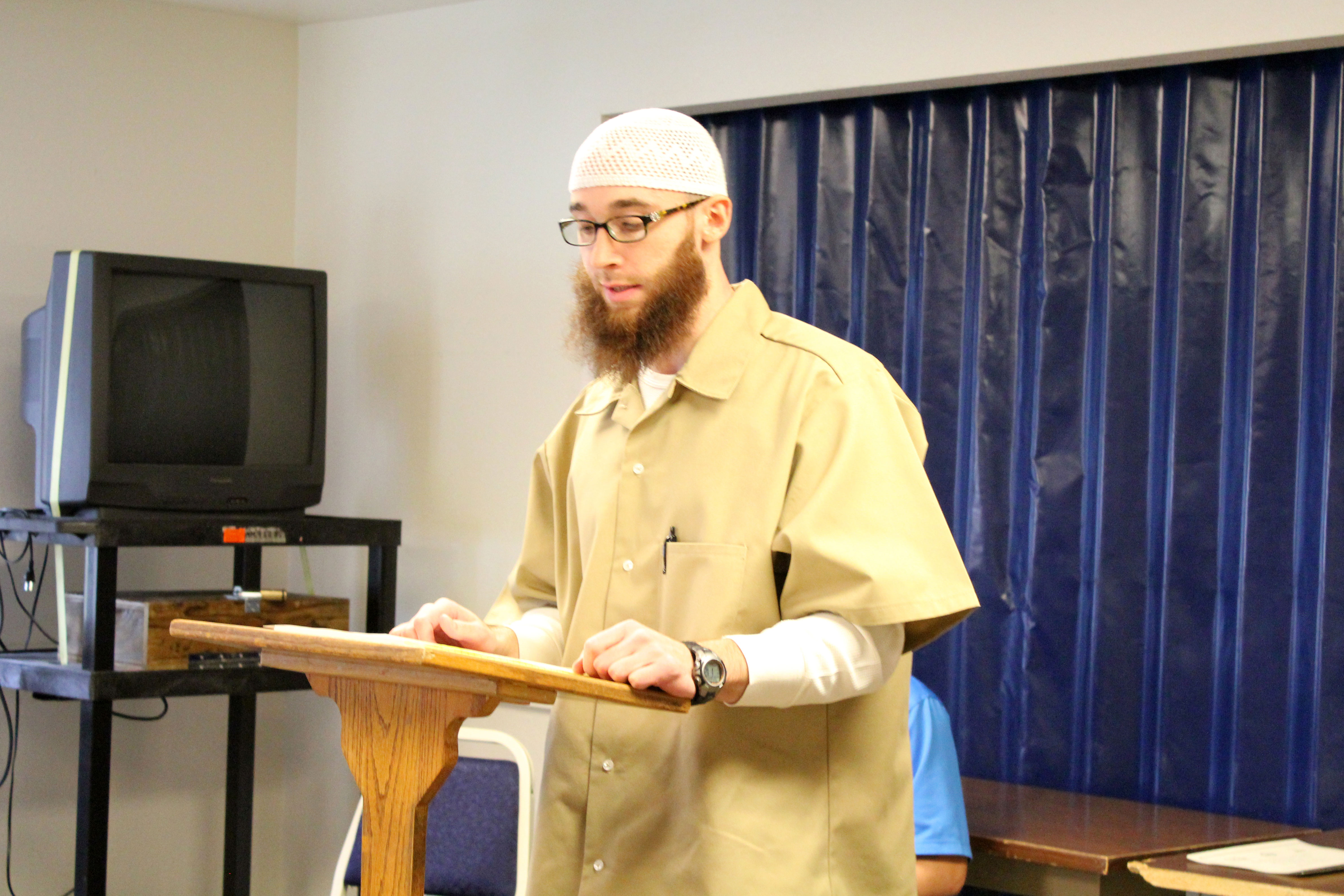 Student Daniel Carter gives his speech during Larch's first Roots of Success Graduation. Photo by Emily Passarelli.