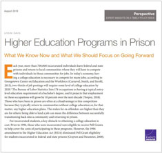 Higher education programs in prison: What we know now and what we should focus on going forward, 2019
